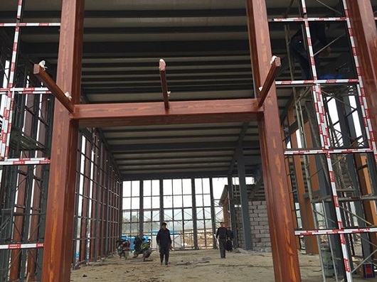 仿木纹钢结构建筑